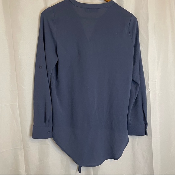 APT 9 Women’s Blue Long Sleeve Button Down Tie Front Size XS - Picture 7 of 12